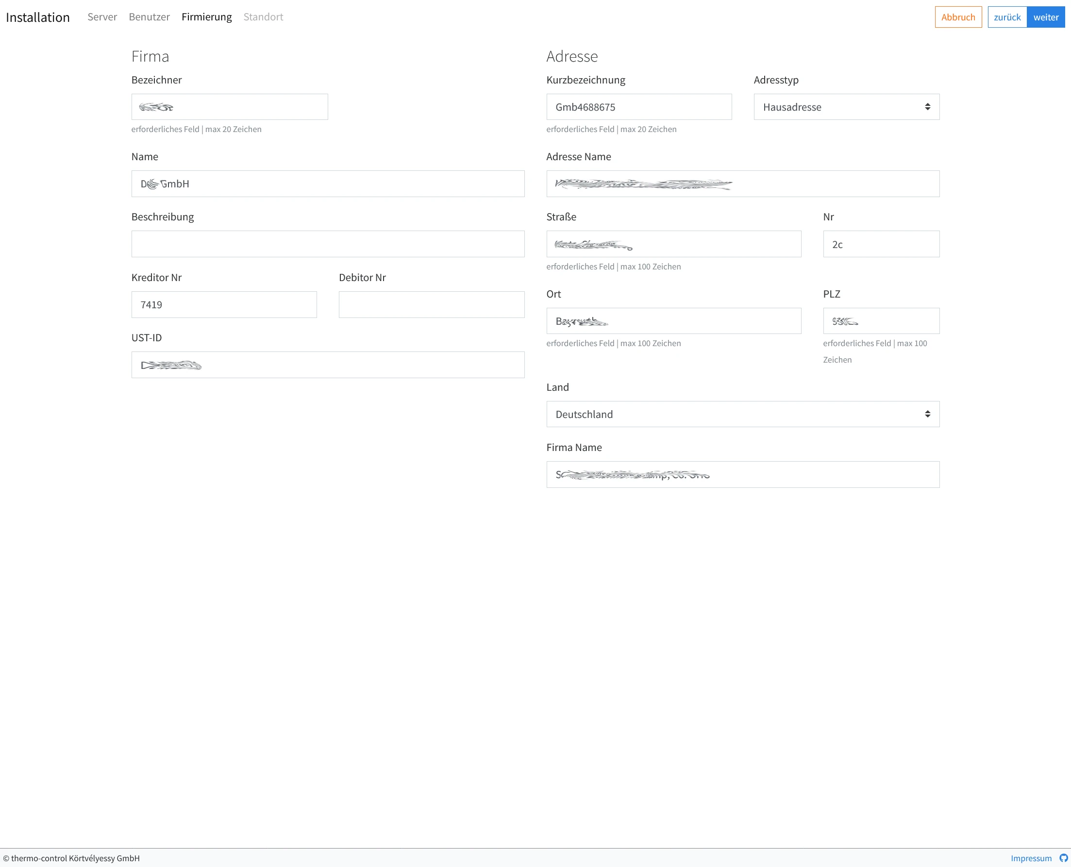 testWare Webinstaller Benutzer und Mitarbeiterverwaltung
